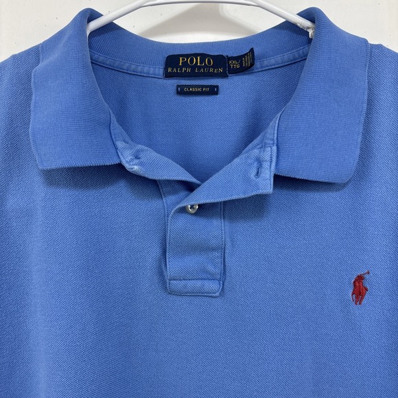 Polo Ralph Lauren Classic Fit Mens Blue Polo Red Pony Size XXL Preppy Classic - Picture 9 of 11